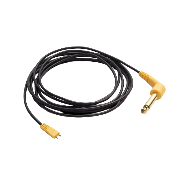 [KA004.AR05] IP30 cable for insert earphones, 6.3 mm jack, mono, yellow angled plug, 2 m