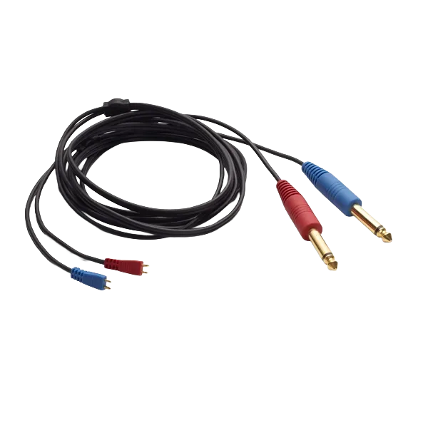 [KA004.AR03] IP30 cable for insert earphones, 6.3 mm jack, mono, straight plug, 2 m