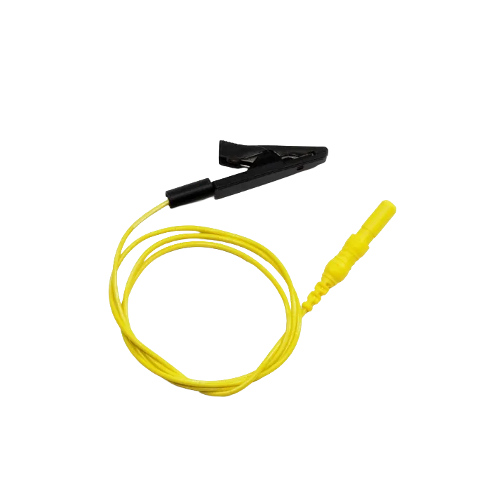 [ZB051.AR24] Sanibel Elektrodenkabel mit Krokodilklemmen, 50cm, gelb