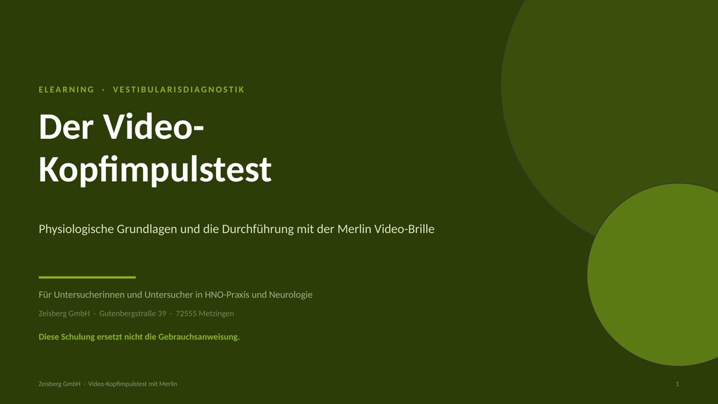 Der Video-Kopfimpulstest (vHIT) mit Merlin
